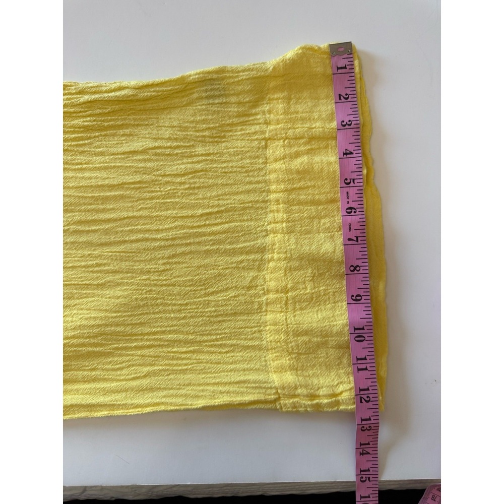 Oh My Gauze Wide Leg Pants Crop Pull On Elastic Sz 2/XL Beach Lagenlook Yellow - Picture 12 of 13